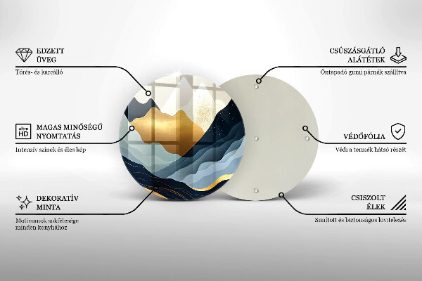 Üveg vágódeszka Absztrakt hegyek