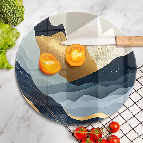 Üveg vágódeszka Absztrakt hegyek