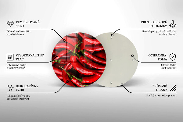 Üveg vágódeszka Csípős chili paprika