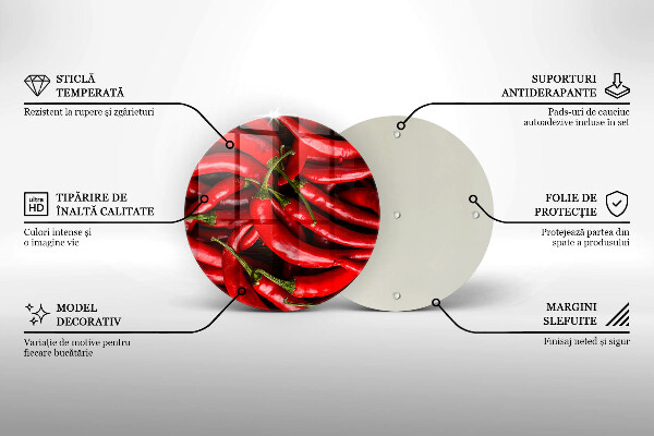 Üveg vágódeszka Csípős chili paprika