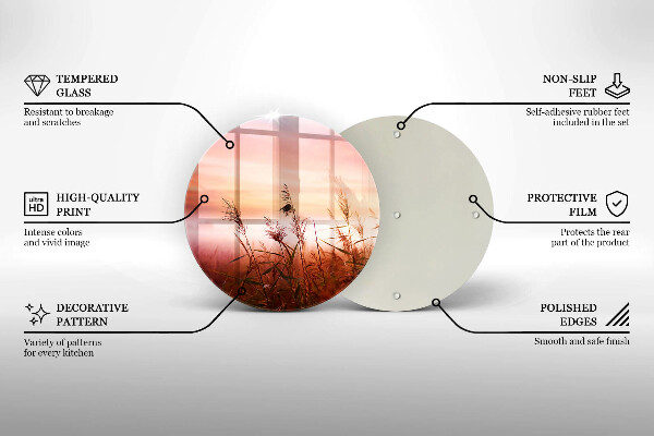 Üveg vágódeszka Táj a füves mezők