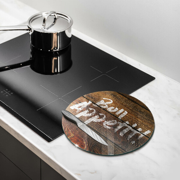 Üveg vágódeszka Bon Appetit feliratos táblák