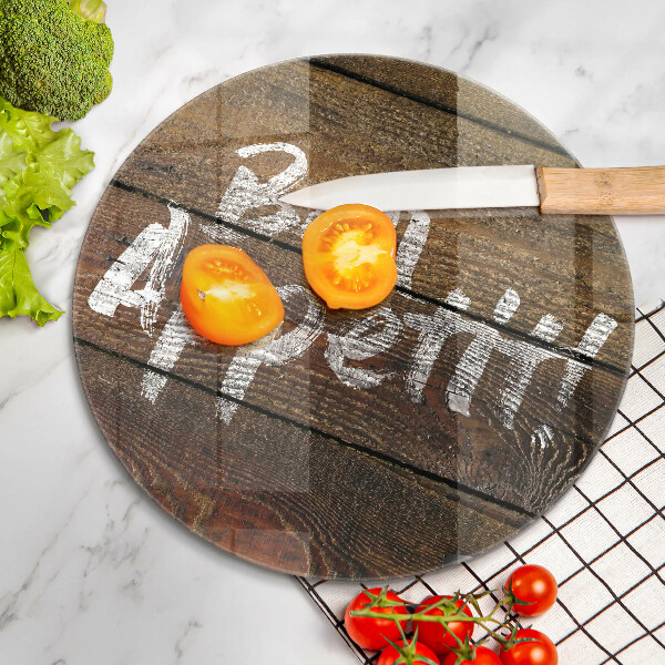 Üveg vágódeszka Bon Appetit feliratos táblák