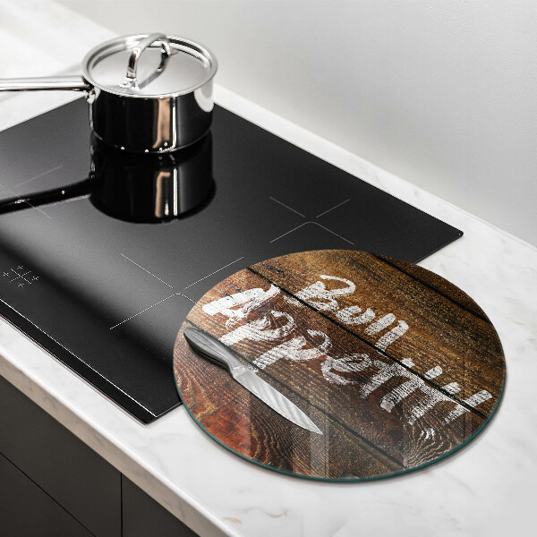 Üveg vágódeszka Bon Appetit feliratos táblák