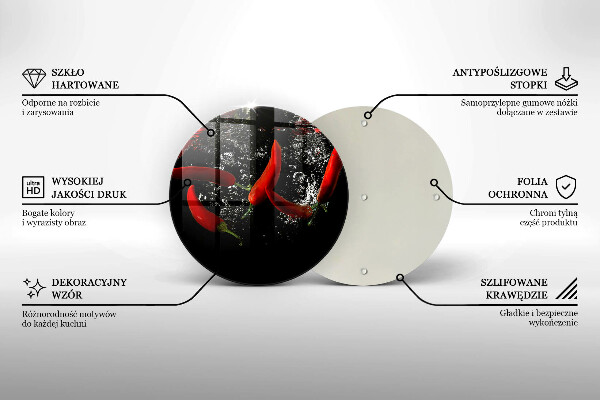 Üveg vágódeszka Chili paprika vízben