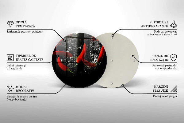 Üveg vágódeszka Chili paprika vízben