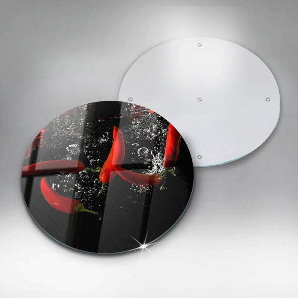 Üveg vágódeszka Chili paprika vízben