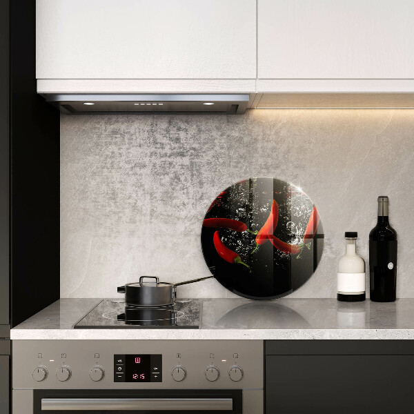 Üveg vágódeszka Chili paprika vízben