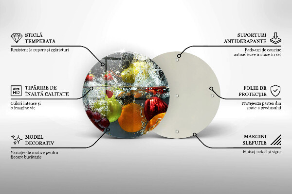 Üveg vágódeszka Lédús gyümölcs vízben