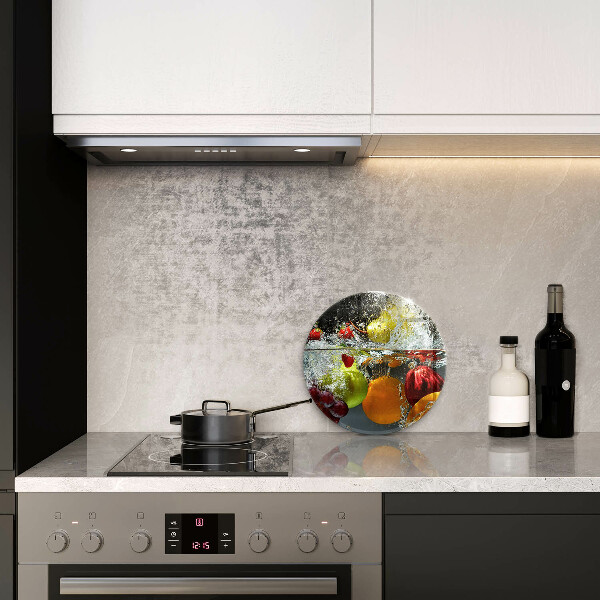 Üveg vágódeszka Lédús gyümölcs vízben