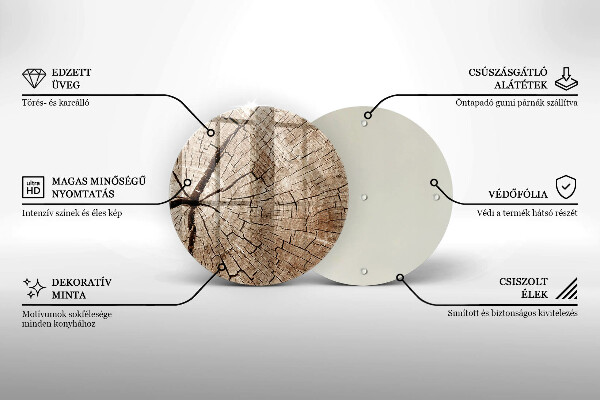 Üveg vágódeszka Egy fa keresztmetszete
