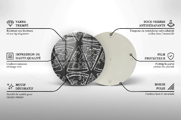 Üveg vágódeszka Pizza illusztráció