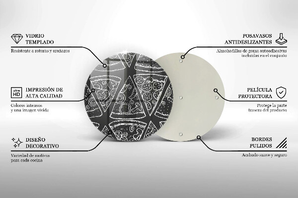 Üveg vágódeszka Pizza illusztráció