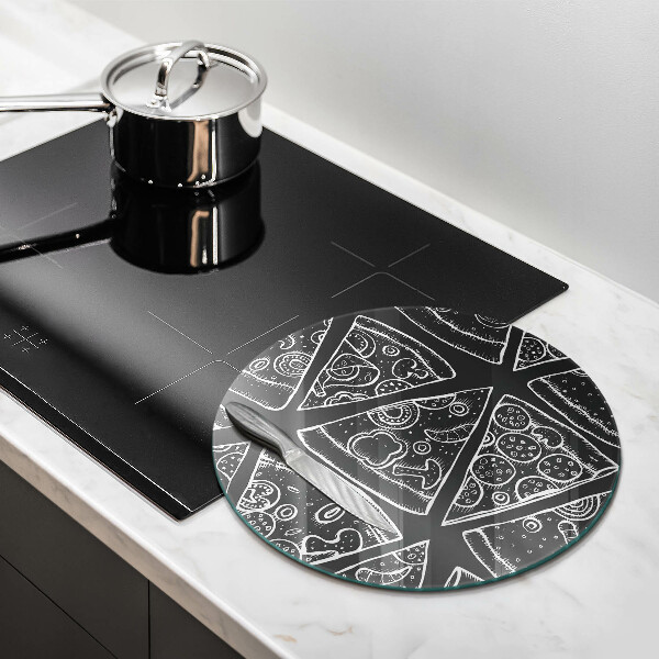 Üveg vágódeszka Pizza illusztráció