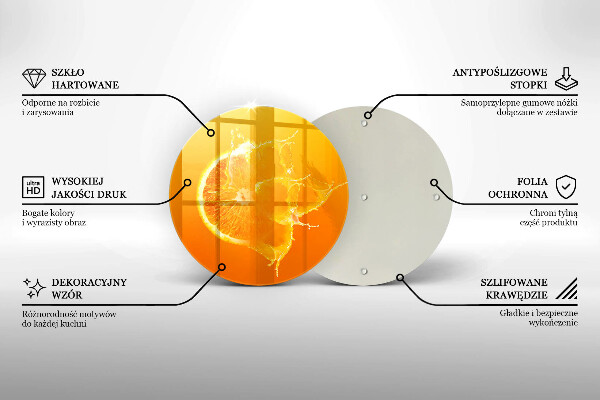 Üveg vágódeszka Lédús narancssárga gyümölcs