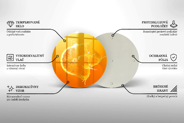 Üveg vágódeszka Lédús narancssárga gyümölcs