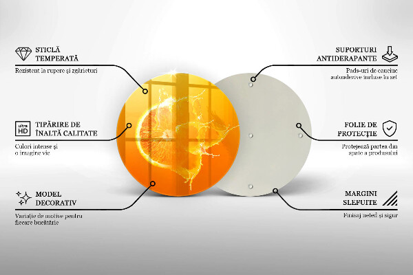 Üveg vágódeszka Lédús narancssárga gyümölcs