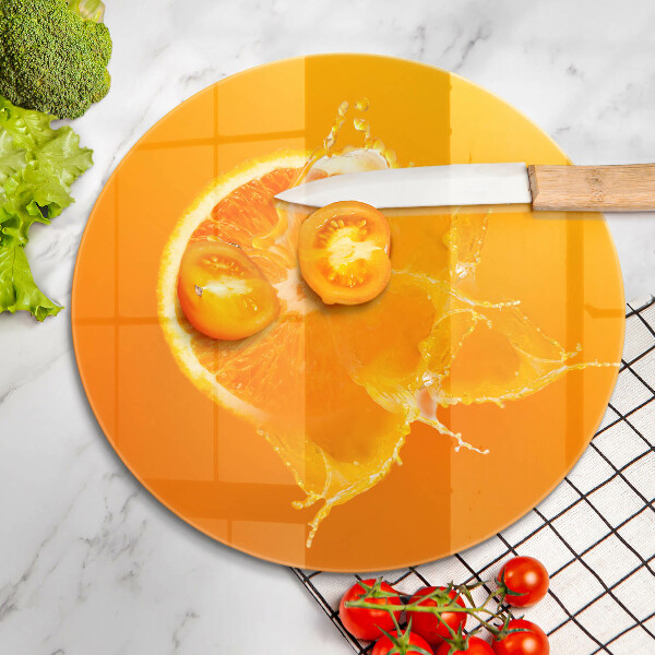 Üveg vágódeszka Lédús narancssárga gyümölcs