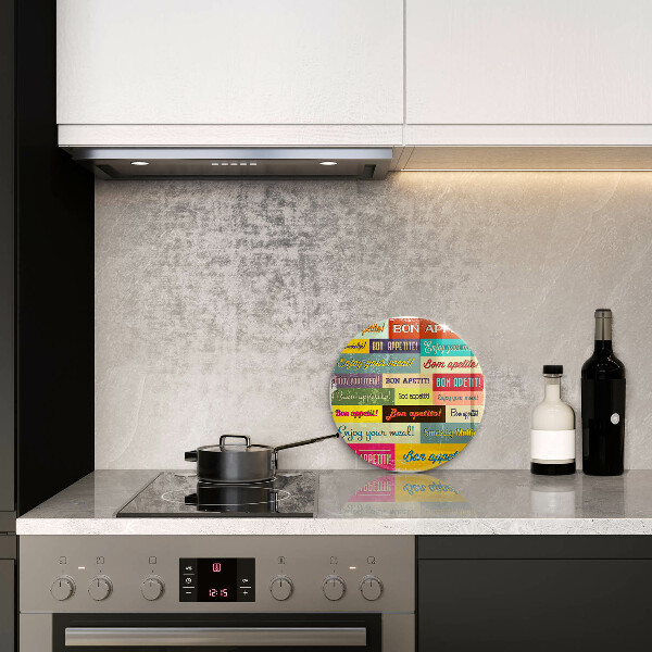 Üveg vágódeszka Feliratok Jó étvágyat nyelvek