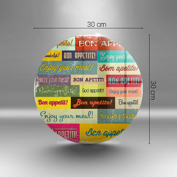 Üveg vágódeszka Feliratok Jó étvágyat nyelvek