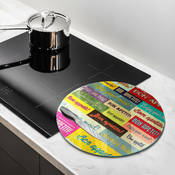 Üveg vágódeszka Feliratok Jó étvágyat nyelvek