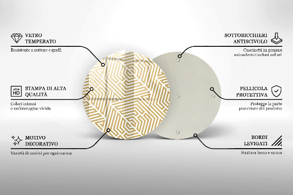 Üveg vágódeszka Geometriai vonalak