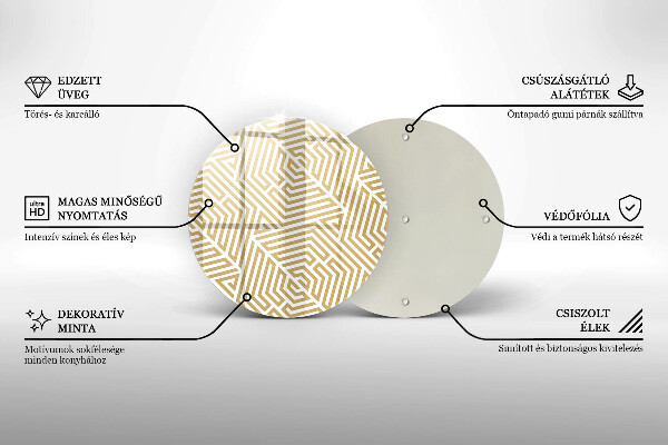 Üveg vágódeszka Geometriai vonalak