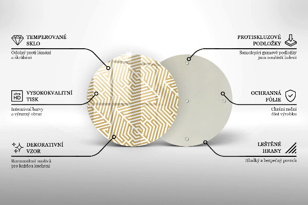 Üveg vágódeszka Geometriai vonalak