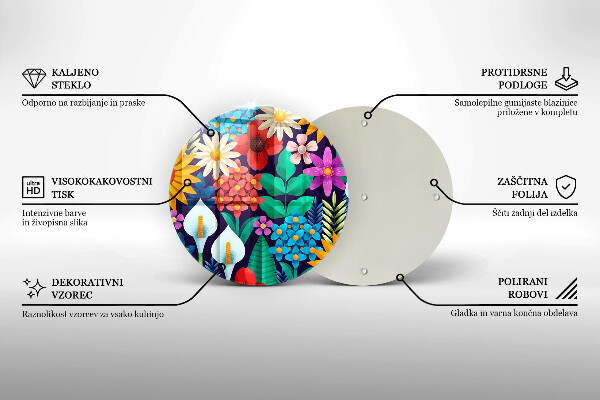 Üveg vágódeszka Virágok rét illusztráció