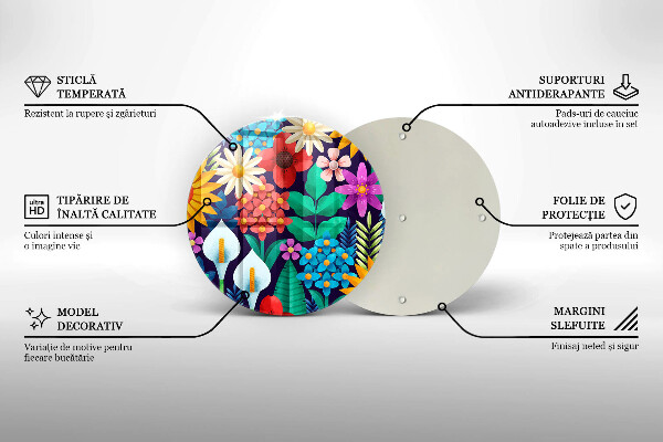 Üveg vágódeszka Virágok rét illusztráció