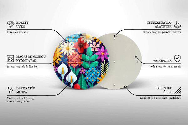 Üveg vágódeszka Virágok rét illusztráció