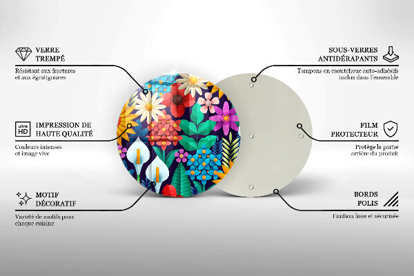 Üveg vágódeszka Virágok rét illusztráció