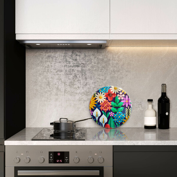 Üveg vágódeszka Virágok rét illusztráció