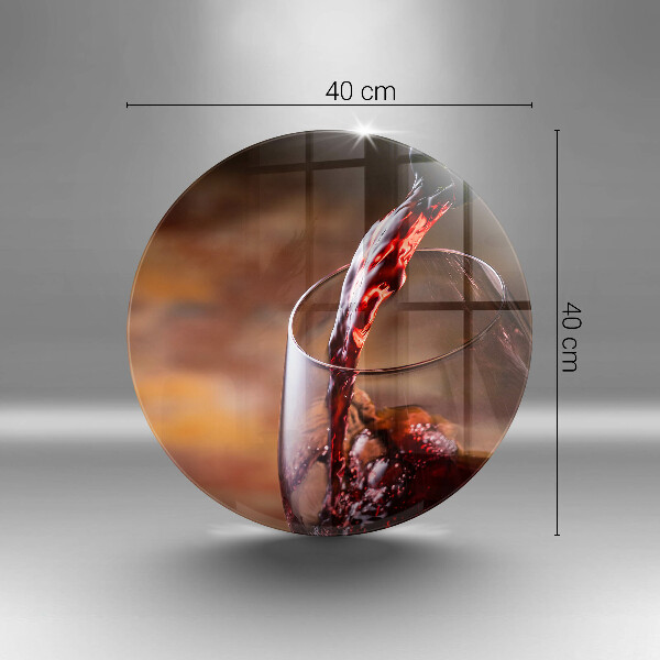 Üveg vágódeszka Vörösbor és egy pohár