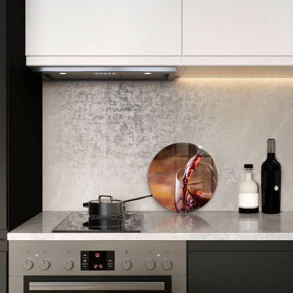 Üveg vágódeszka Vörösbor és egy pohár