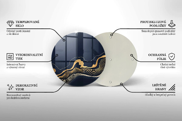 Üveg vágódeszka Absztrakt arany vonalak