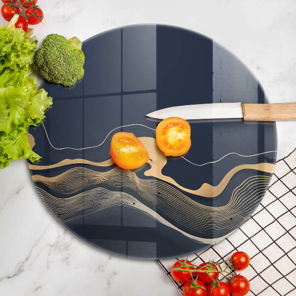 Üveg vágódeszka Absztrakt arany vonalak