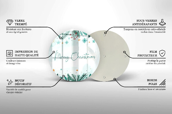 Üveg vágódeszka Merry Christmas