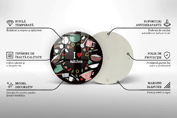 Üveg vágódeszka Illusztráció Imádom a konyhát