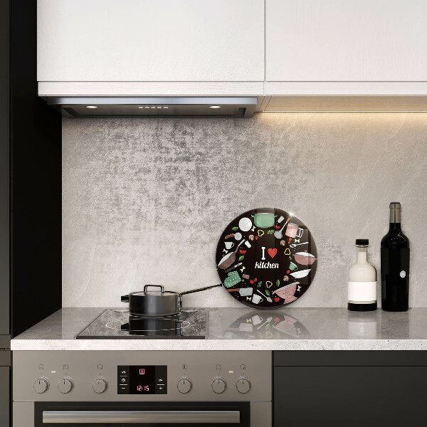 Üveg vágódeszka Illusztráció Imádom a konyhát