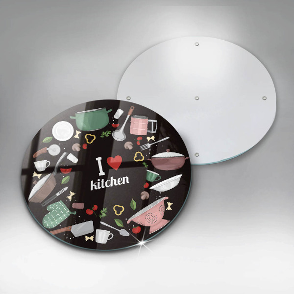 Üveg vágódeszka Illusztráció Imádom a konyhát