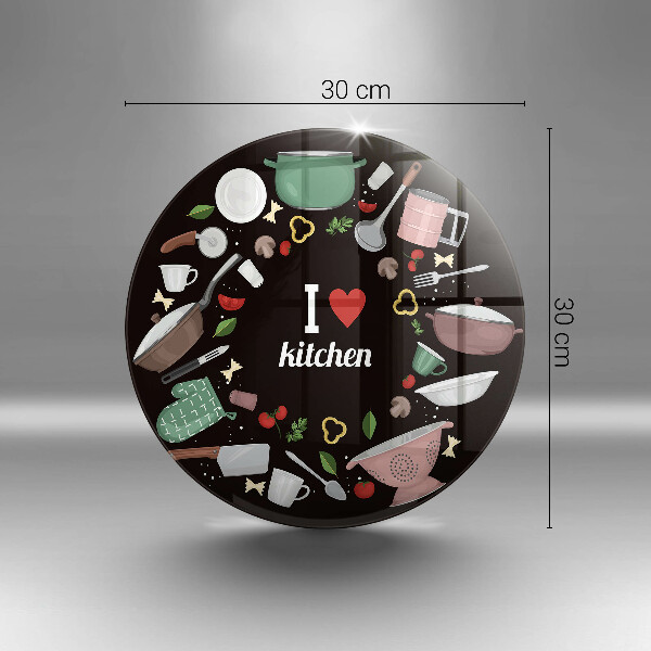 Üveg vágódeszka Illusztráció Imádom a konyhát