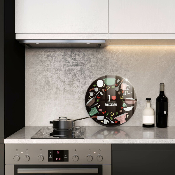 Üveg vágódeszka Illusztráció Imádom a konyhát