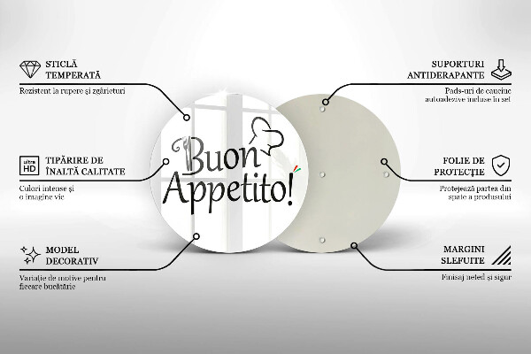 Üveg vágódeszka Buon Appetito!