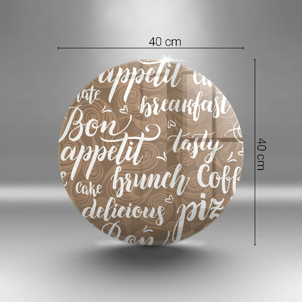 Üveg vágódeszka Bon appetit feliratok