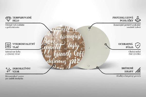 Üveg vágódeszka Bon appetit feliratok