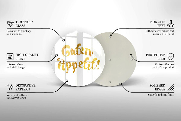 Üveg vágódeszka Guten Appetit!