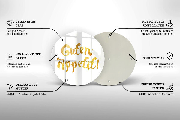 Üveg vágódeszka Guten Appetit!