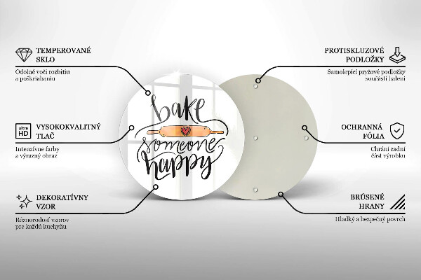 Üveg vágódeszka Süss boldoggá valakit