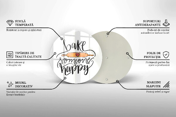 Üveg vágódeszka Süss boldoggá valakit